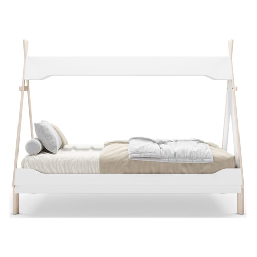 Lit tipi enfant 90x190 cm en bois blanc - Totem