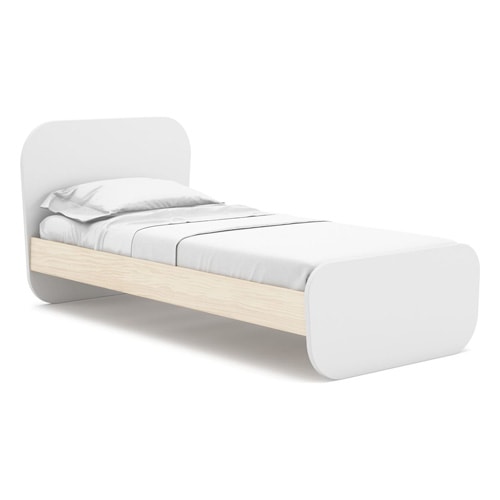 Lit enfant 90x190 cm avec tête de lit en bois blanc - Elise