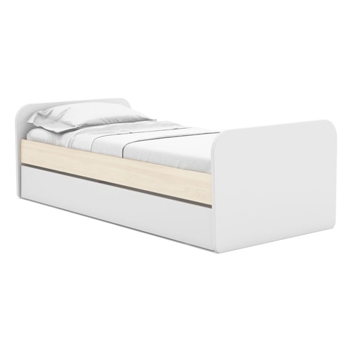 Lit gigogne enfant 90x190 cm à tiroir en bois blanc - Elise