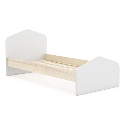 Lit enfant 90x190 cm avec tête de lit en bois blanc - Lucy