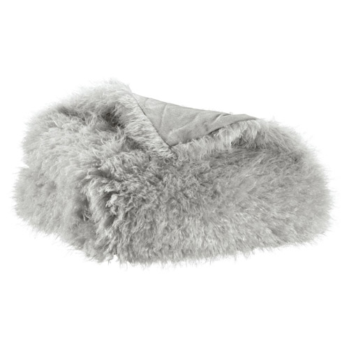 Plaid gris écume 130 x 160 - Betani