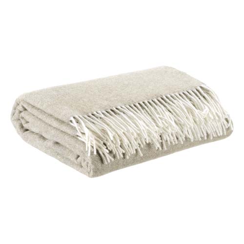 Plaid en laine beige nuage 130 x 190 - Carina