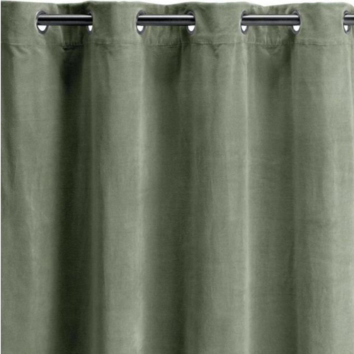 Rideau en velours vert verveine 140x280 cm - Elise