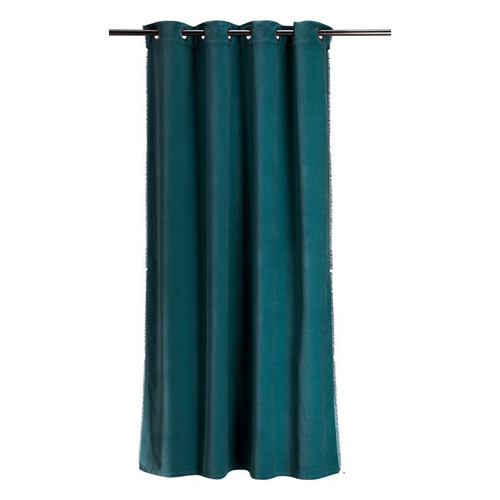 Rideau en velours bleu paon 135 x 280 cm - Fara