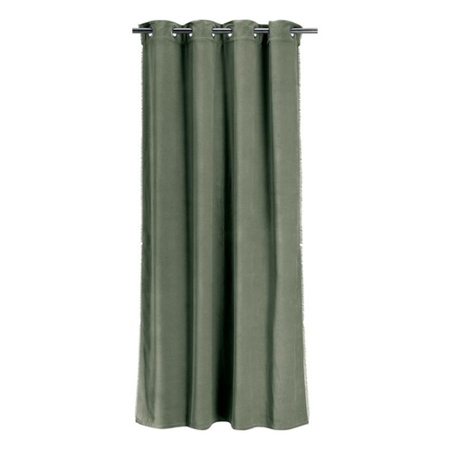 Rideau en velours vert thym 135 x 280 cm - Fara