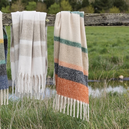 Plaid multicolore châtaigne 130 x 160 cm - Isabel