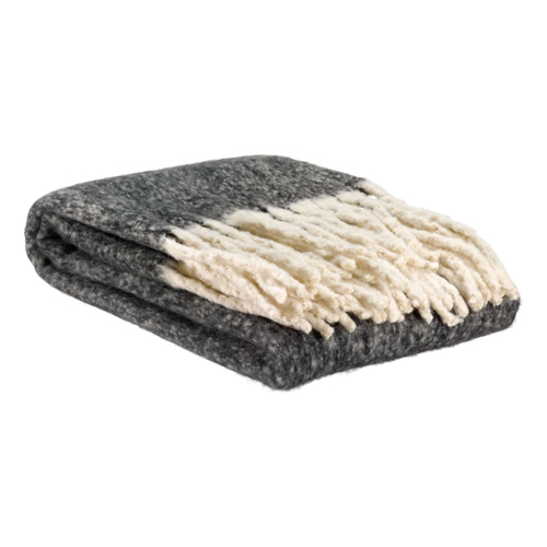 Plaid gris caviar 130 x 160 cm - Isabel