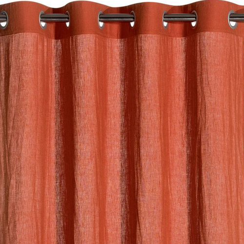 Rideau en lin orange rooibos 140 x 280 cm - Zeff