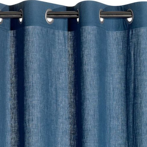 Rideau en lin bleu touareg 140 x 280 cm - Zeff