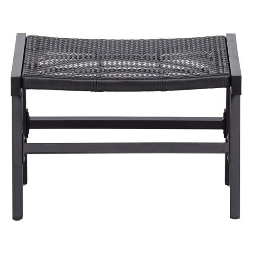 Lot de 2 poufs de jardin en aluminium noir - Puk