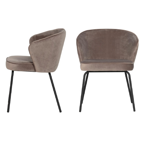 Lot de 2 chaises en velours gris - Admit - BePureHome
