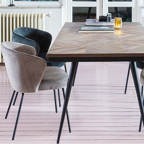 Lot de 2 chaises en velours gris - Admit - BePureHome