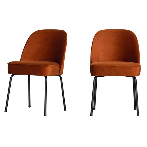 Lot de 2 chaises en velours rouille - Vogue