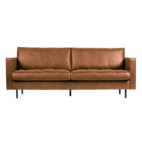 Canapé 2,5 places en cuir cognac - Collection Rodeo - BePureHome