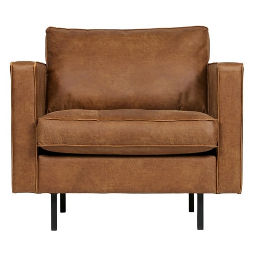 Fauteuil en cuir cognac - Rodéo Classic