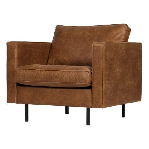 Fauteuil en cuir cognac - Rodéo Classic