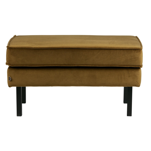 Petit banc en velours jaune miel - Rodéo