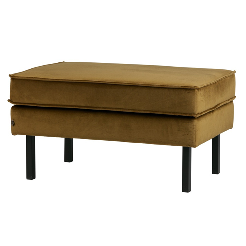 Petit banc en velours jaune miel - Rodéo
