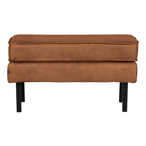 Petit banc en cuir cognac - Rodéo