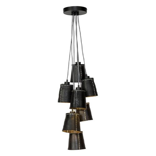 Suspension 7 abats jour noir L - Collection Amazon - Good&Mojo