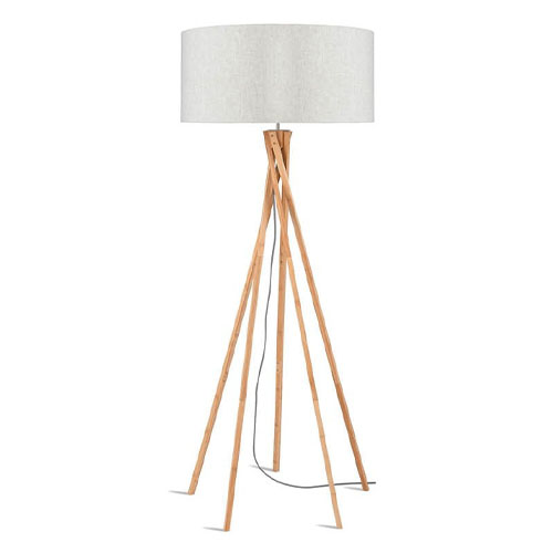 Lampadaire en bambou abat jour en lin clair - Collection Kilimanjaro - Good&Mojo