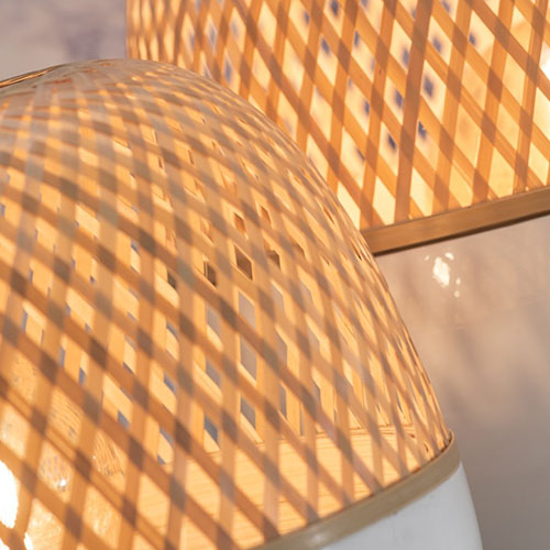 Lampe de table ronde en bambou L - Collection Mekong - Good&Mojo