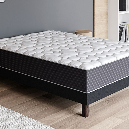 Ensemble matelas mémoire + sommier 160x200 - Mousse ergo, mousse HR 35kg et mousse effet mémoire de forme - Memo HR