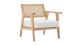 Fauteuil en tissu bouclé beige et cannage naturel - Tim
