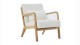 Fauteuil en bois et tissu bouclé beige - Lanna