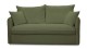 Canapé convertible 3 places en tissu bouclette vert kaki - Ouverture express - Couchage quotidien - Gina