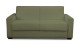 Canapé convertible 3 places en tissu bouclette vert kaki - Ouverture express - Couchage quotidien - Andrea
