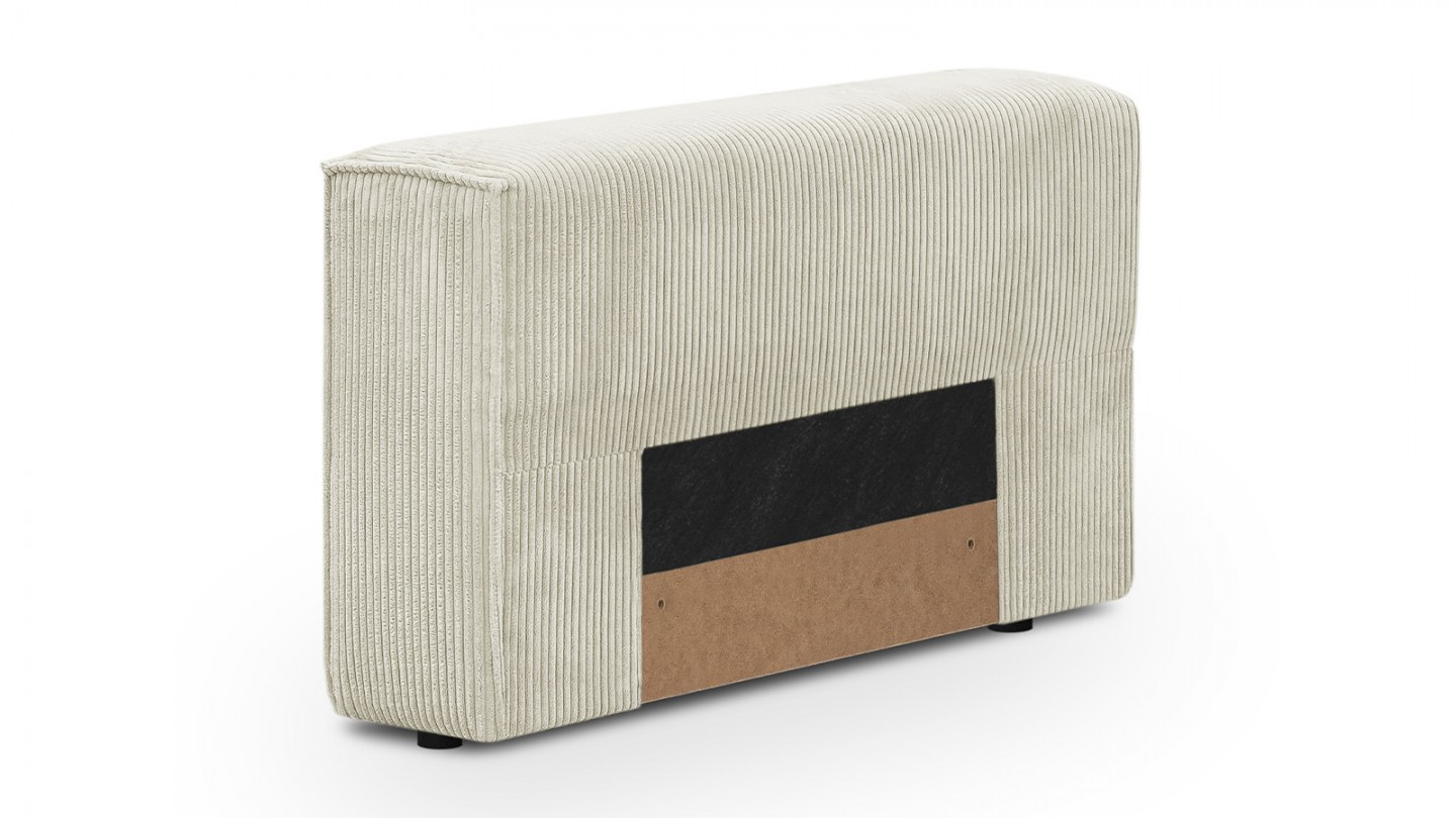 Canapé modulable convertible 7 places avec coffre de rangement en velours côtelé beige - Harper Mod