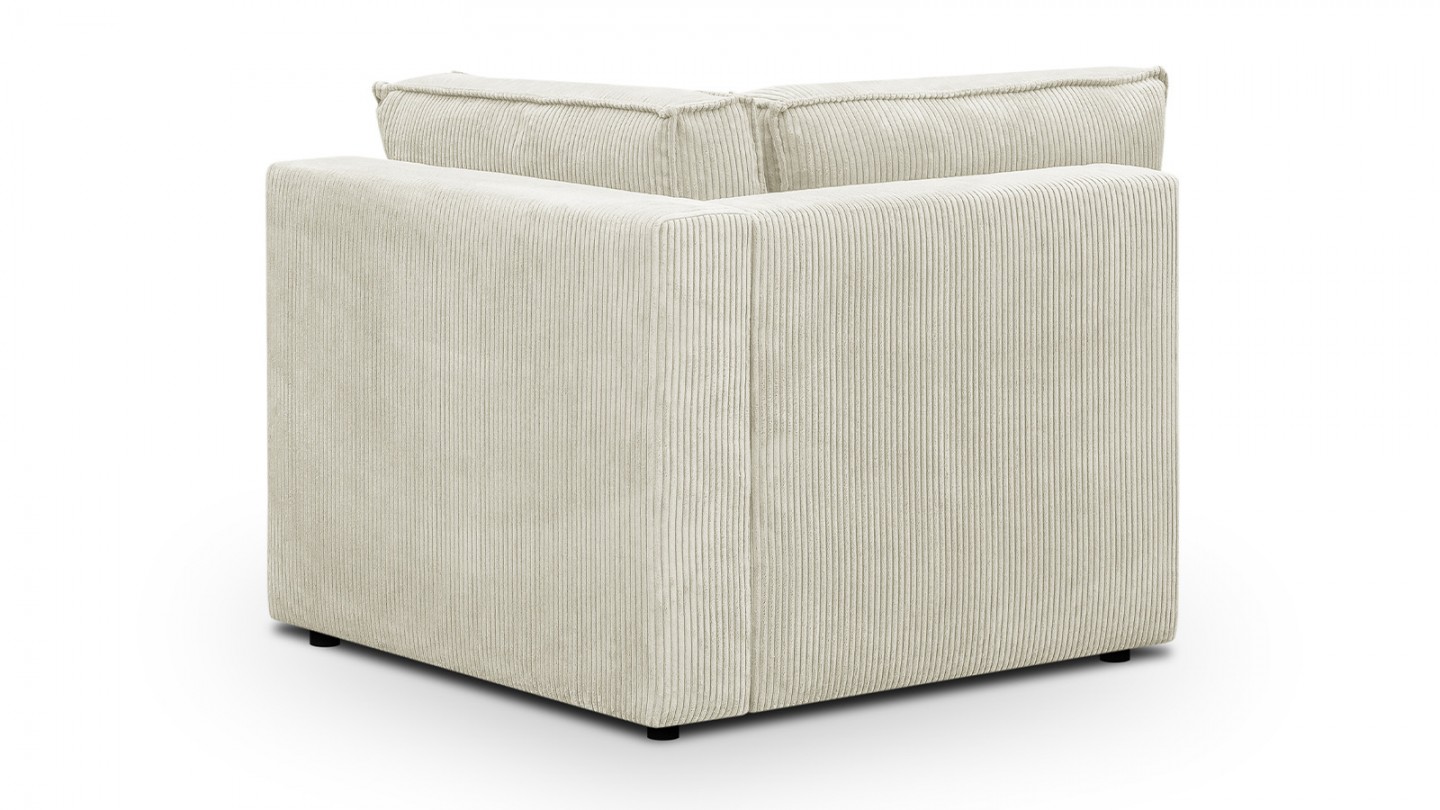 Canapé d'angle à gauche modulable 8 places en velours côtelé beige - Harper Mod