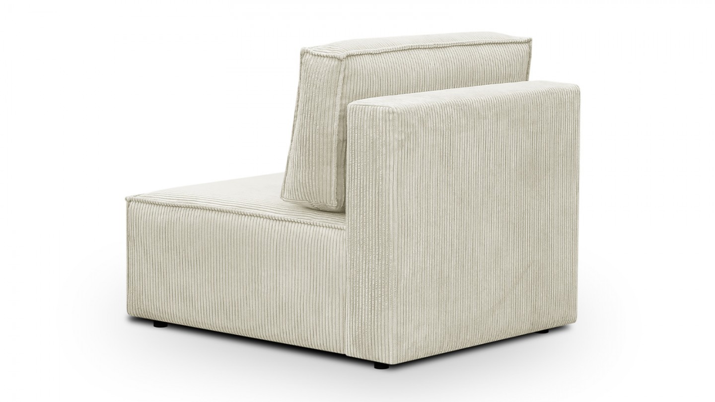 Canapé d'angle à gauche modulable 8 places en velours côtelé beige - Harper Mod