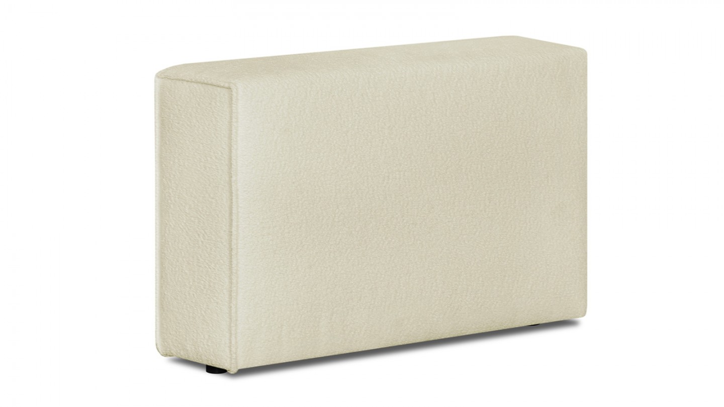 Canapé modulable convertible 5 places avec coffre de rangement en tissu bouclé écru - Harper Mod