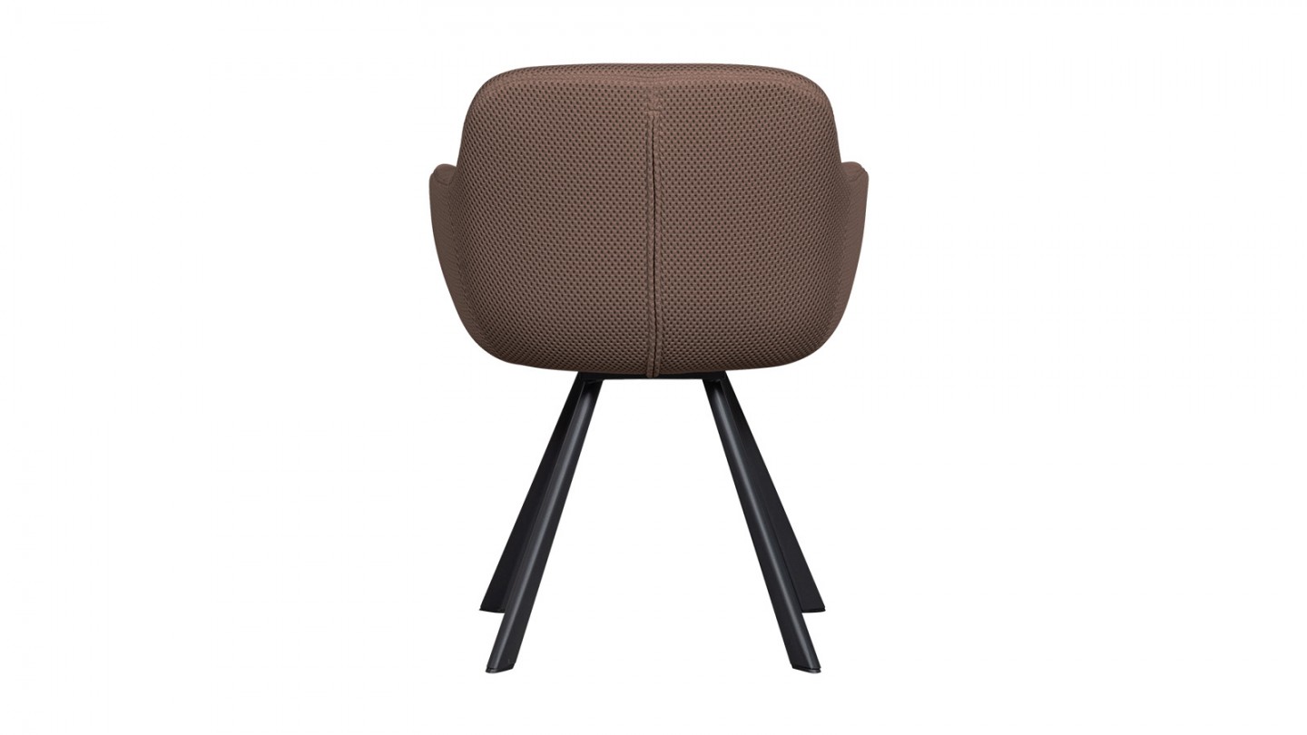 Fauteuil de table en tissu résille marron - Juno