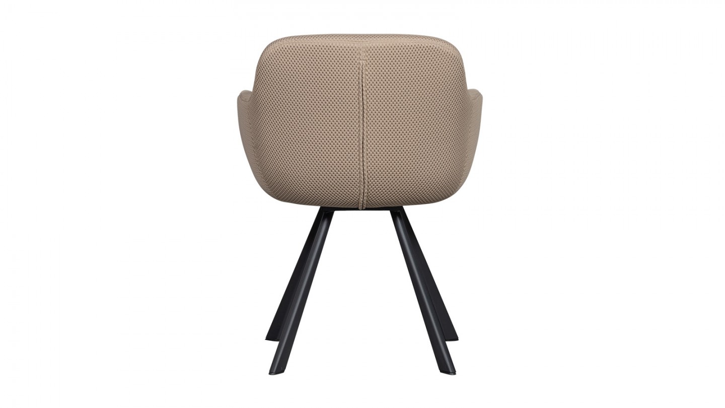 Fauteuil de table en tissu résille beige - Juno