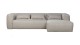 Canapé d'angle à droite 5 places en tissu gris clair - Bean