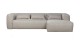 Canapé d'angle à droite 5 places en tissu gris clair - Bean