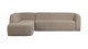 Canapé d'angle à gauche 4 places en tissu chenille taupe - Sloping