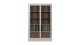 Vaisselier 2 portes coulissantes en bois effet noyer et gris clair 125 cm - James