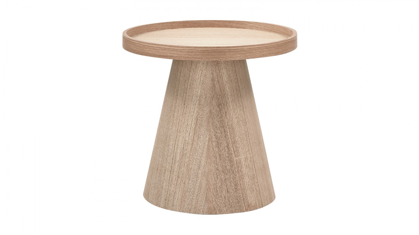 Table d'appoint conique effet chêne 39 cm - Maud