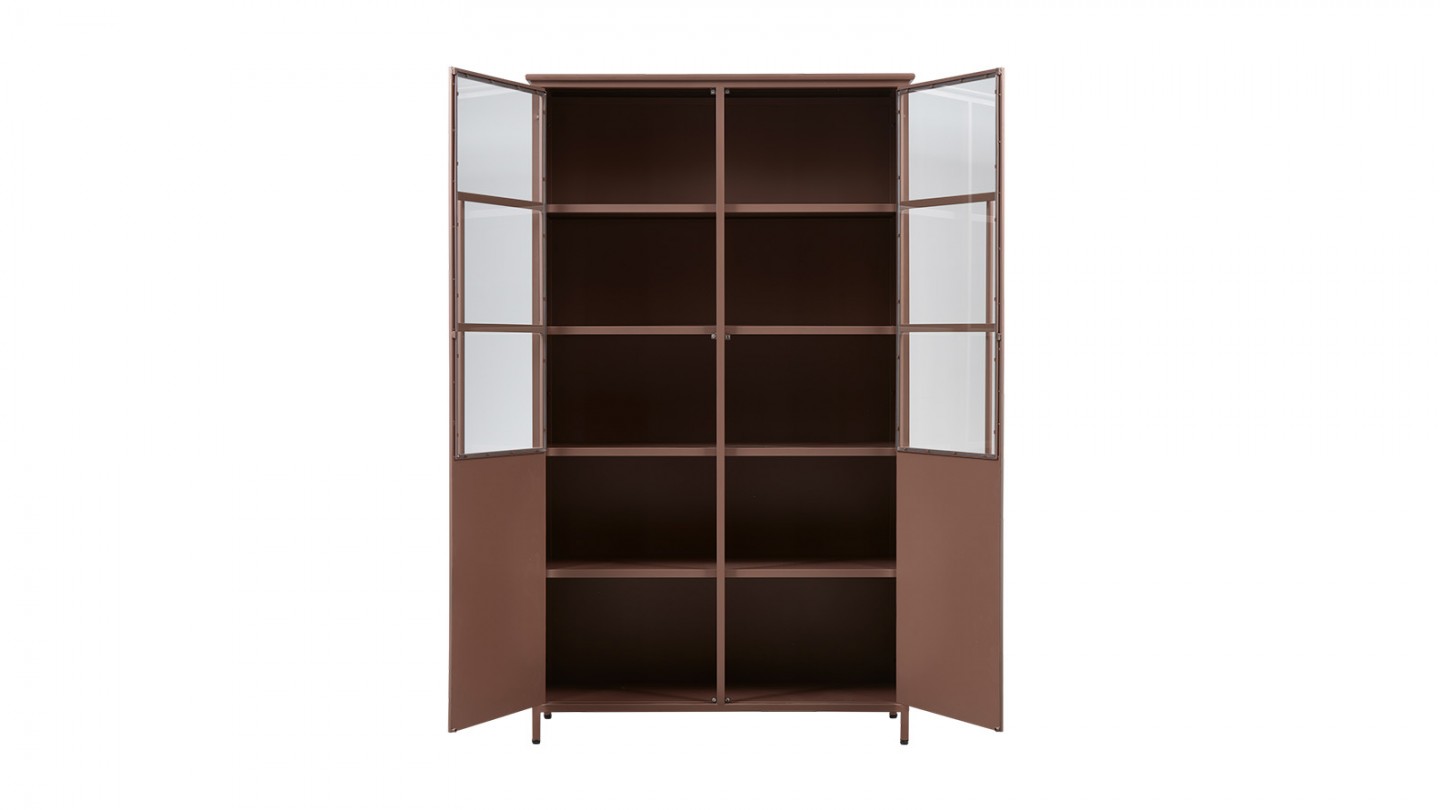 Vaisselier 2 portes en métal marron poudré 99 cm - Exhibit