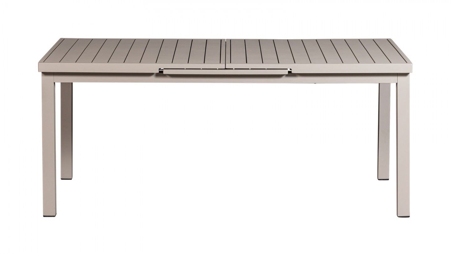 Table de jardin extensible en aluminium couleur sable 180/240 cm - Mobile