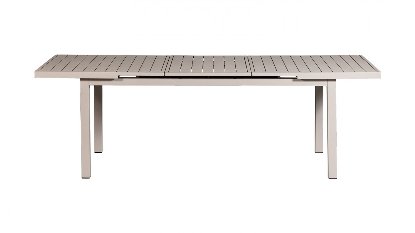 Table de jardin extensible en aluminium couleur sable 180/240 cm - Mobile
