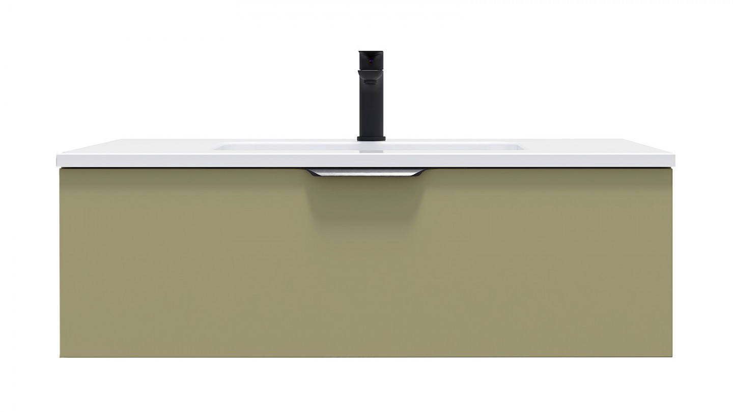 Meuble de salle de bains 90 cm Olive - 1 tiroir - simple vasque - Loft