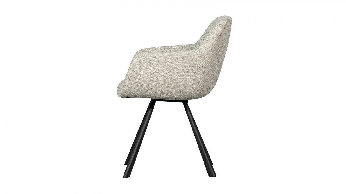 Chaise de salle à manger en tissu mélangé beige - Juno