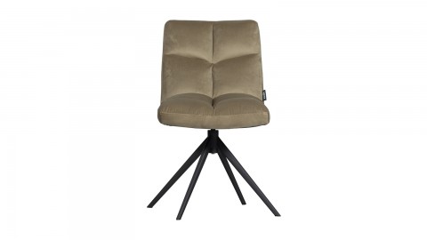 Chaise pivotante en velours vert kaki - Vinny
