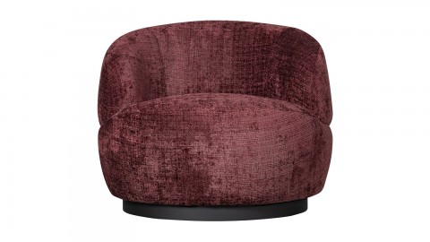 Fauteuil pivotant en tissu chenille aubergine - Woolly