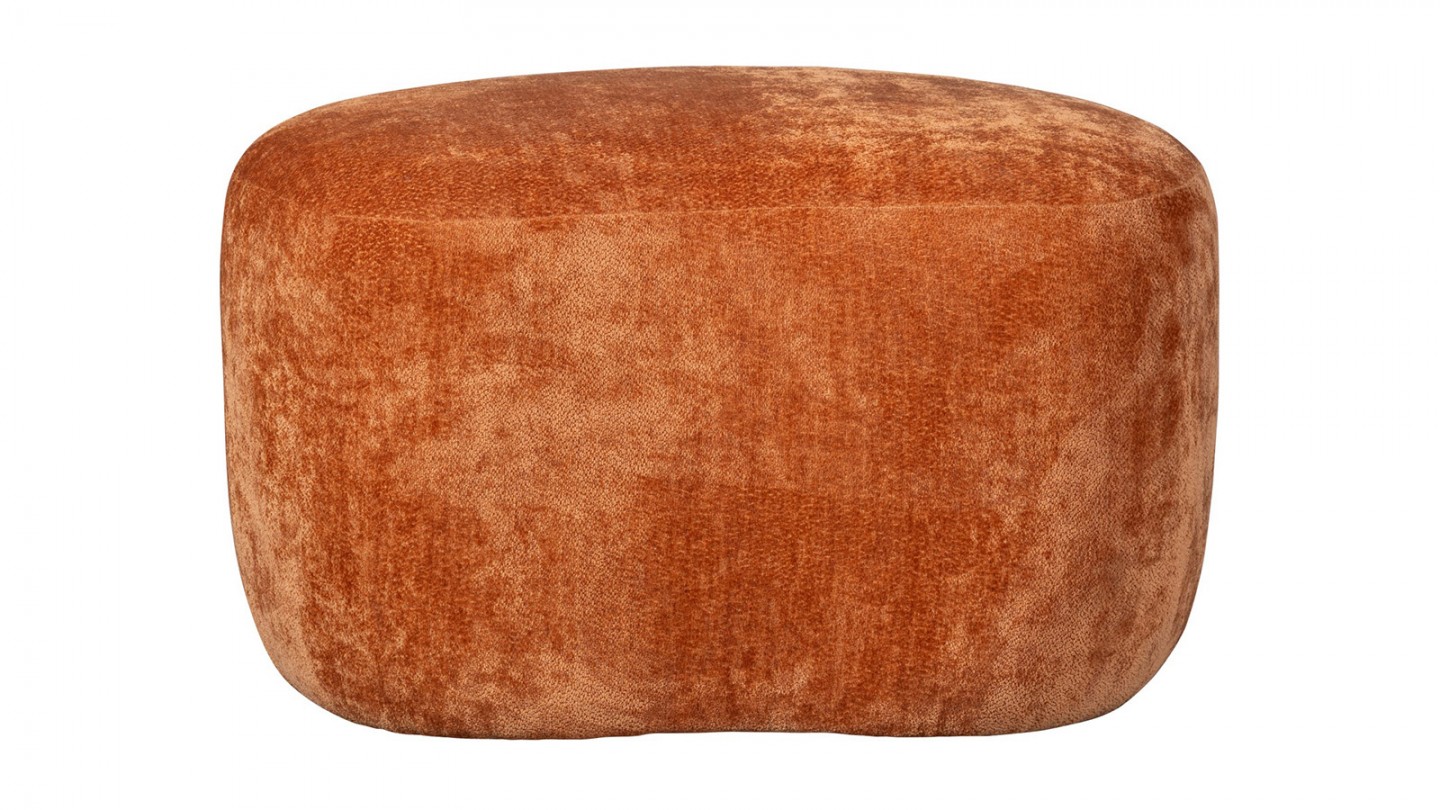 Pouf modulable en tissu chenille orange - Popular